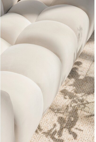 Divano color crema con rivestimento in velluto 225 cm Cube – Bonami Selection