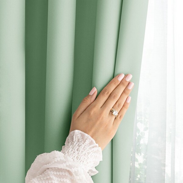 Tenda parzialmente oscurante color menta 140x250 cm Carli Tie – Restilo