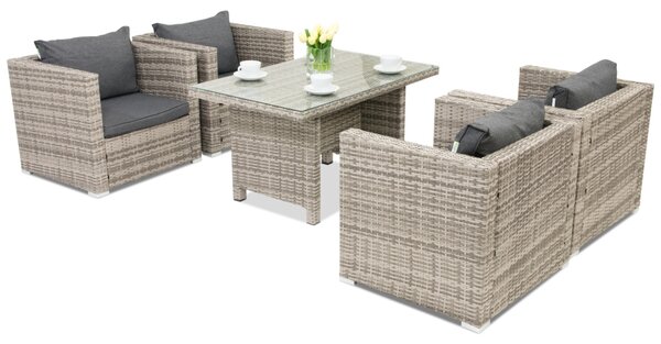 Mobili da giardino in technorattan grigio Roma Premium 4 Garden Point