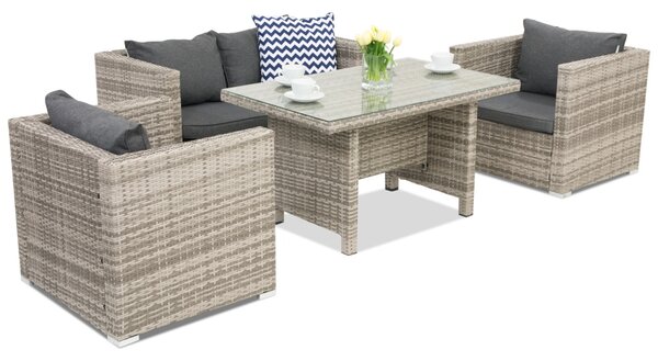 Mobili da giardino in technorattan Roma Apetito 4 Garden Point grigio