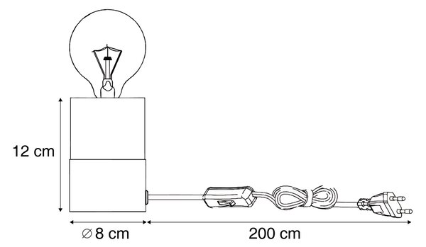 Lampada da tavolo moderna nera in marmo - Marissa