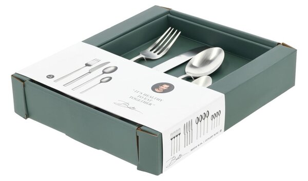 Posate color argento opaco in acciaio 16 pz – Bitz