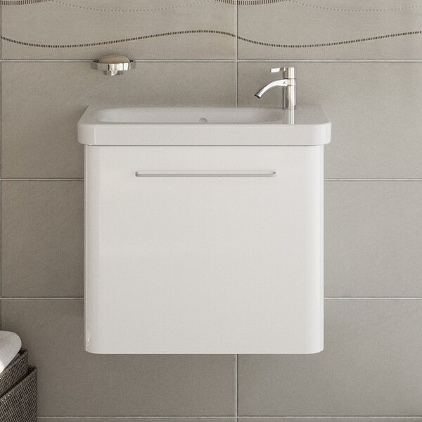 Mobiletto bagno 60 cm profondità ridotta colore bianco | LAC-IRIS-60-B - KAMALU