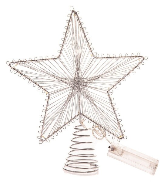 Decorazione luminosa argentata con alimentazione a batteria Startop – Dakls