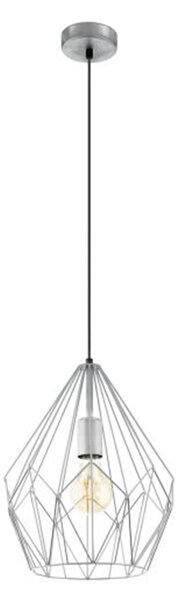 Sospensione Rustica-Country Cartlton Acciaio Argento 1 Luce E27