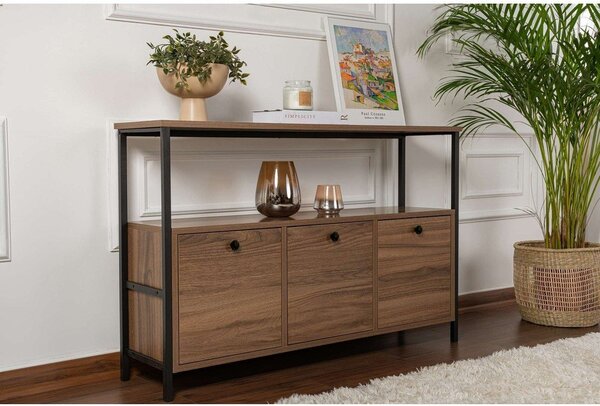 Tavolo consolle colore naturale scuro con effetto noce 29,5x120 cm Solace – Kalune Design