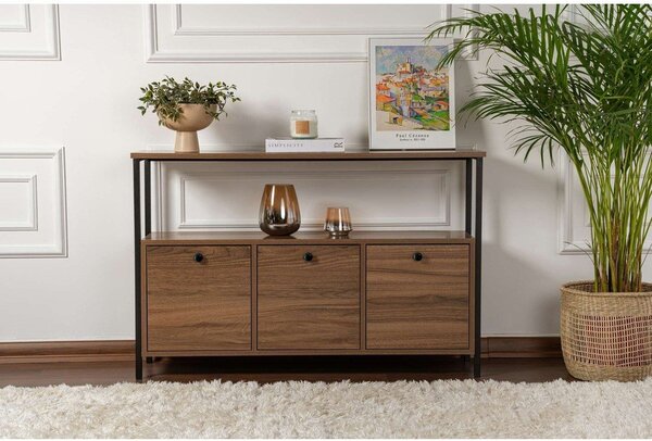 Tavolo consolle colore naturale scuro con effetto noce 29,5x120 cm Solace – Kalune Design