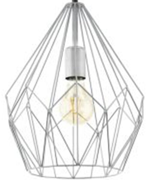Sospensione Rustica-Country Cartlton Acciaio Argento 1 Luce E27