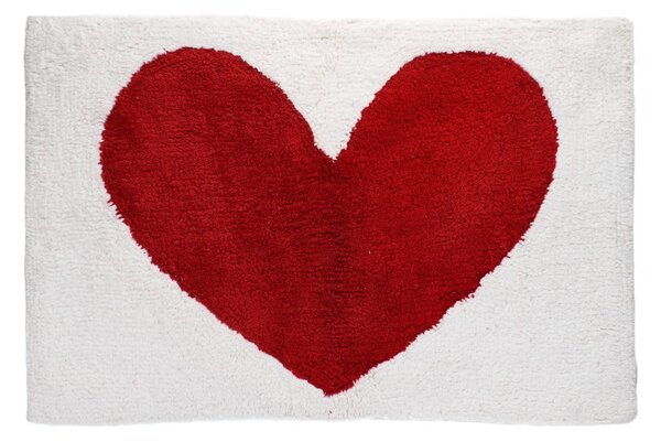 Tappetino per il bagno rosso/bianco 50x80 cm Heart – Rex London