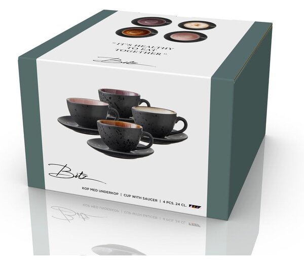 Tazzine in set nere in ceramica 4 pz 240 ml Gastro Black/Mix – Bitz