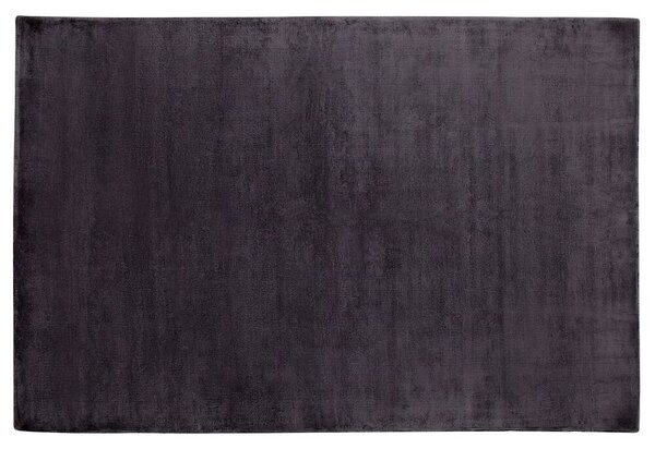 Tappeto in viscosa grigio scuro 140 x 200 cm a pelo corto capitonné moderno Beliani