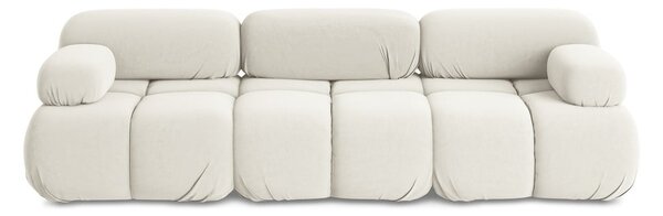 Divano componibile bianco con rivestimento in velluto 285 cm Lokua – Makamii