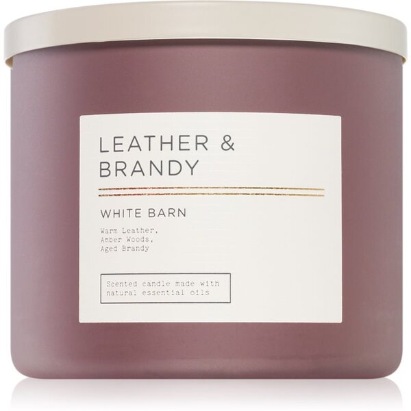 Bath & Body Works Leather & Brandy candela profumata 411 g