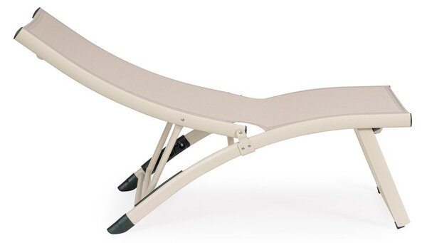 Sdraio da giardino beige in metallo regolabile/pieghevole Taylor – Bizzotto