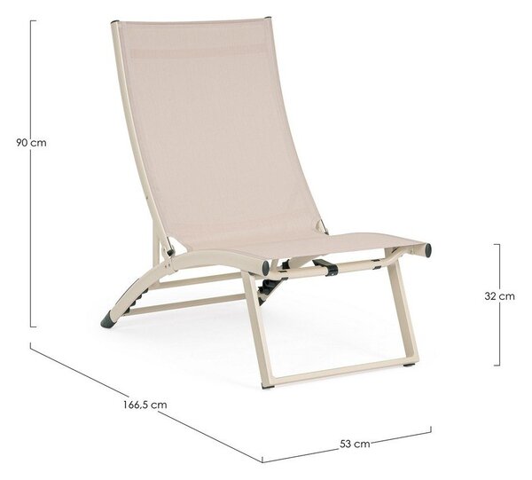 Sdraio da giardino beige in metallo regolabile/pieghevole Taylor – Bizzotto