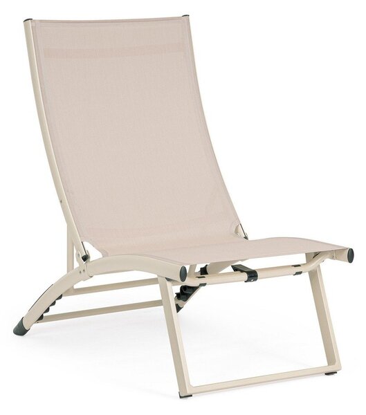 Sdraio da giardino beige in metallo regolabile/pieghevole Taylor – Bizzotto