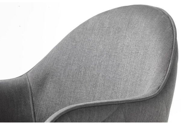 Sedia da pranzo grigia in imbottito con braccioli Minto – Unique Furniture