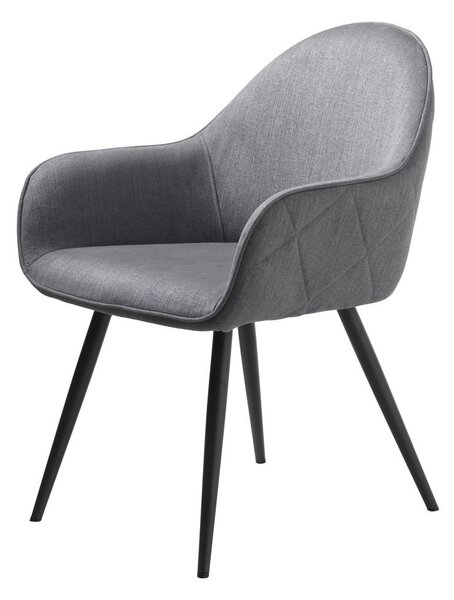 Sedia da pranzo grigia in imbottito con braccioli Minto – Unique Furniture