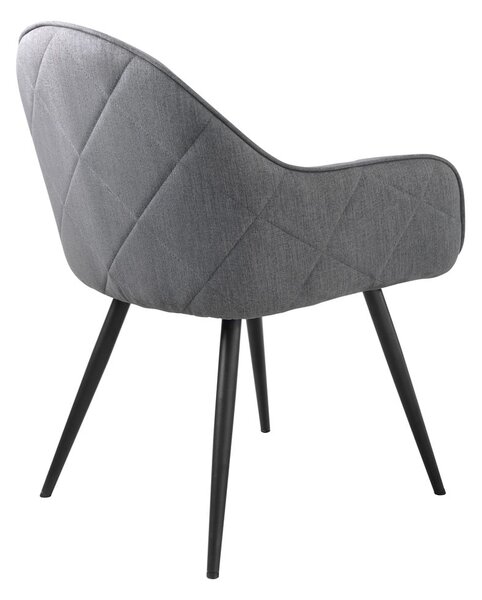 Sedia da pranzo grigia in imbottito con braccioli Minto – Unique Furniture
