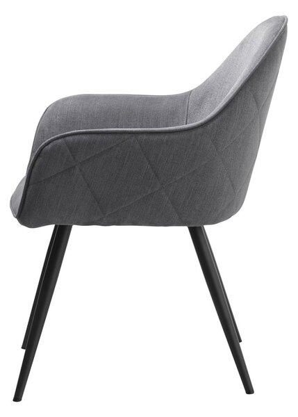 Sedia da pranzo grigia in imbottito con braccioli Minto – Unique Furniture