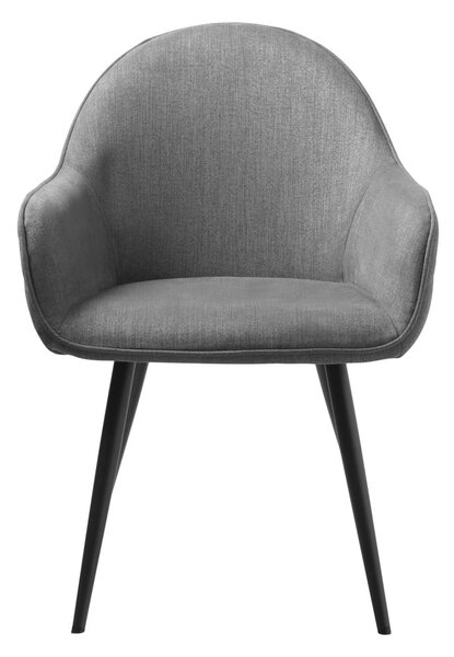 Sedia da pranzo grigia in imbottito con braccioli Minto – Unique Furniture
