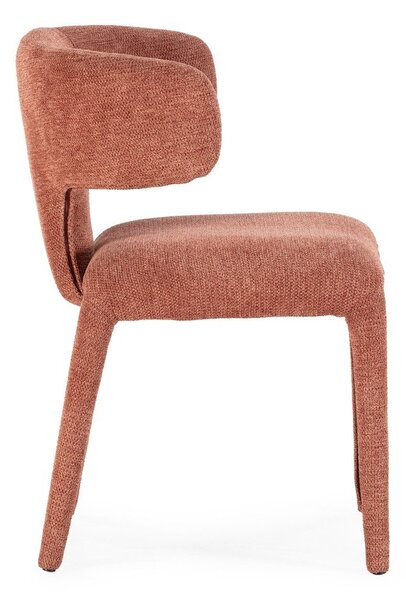 Sedia da pranzo color terracotta imbottito Maca – MOME