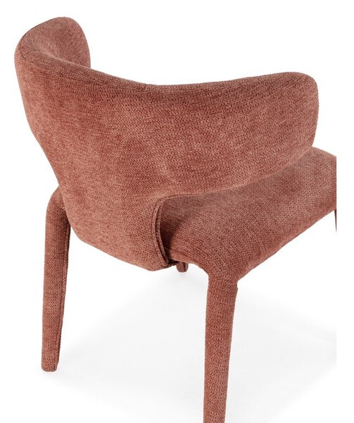 Sedia da pranzo color terracotta imbottito Maca – MOME