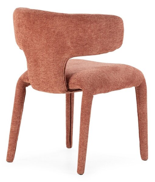 Sedia da pranzo color terracotta imbottito Maca – MOME