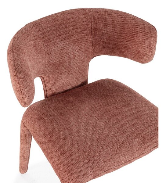 Sedia da pranzo color terracotta imbottito Maca – MOME