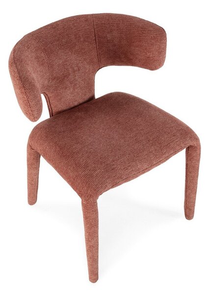 Sedia da pranzo color terracotta imbottito Maca – MOME