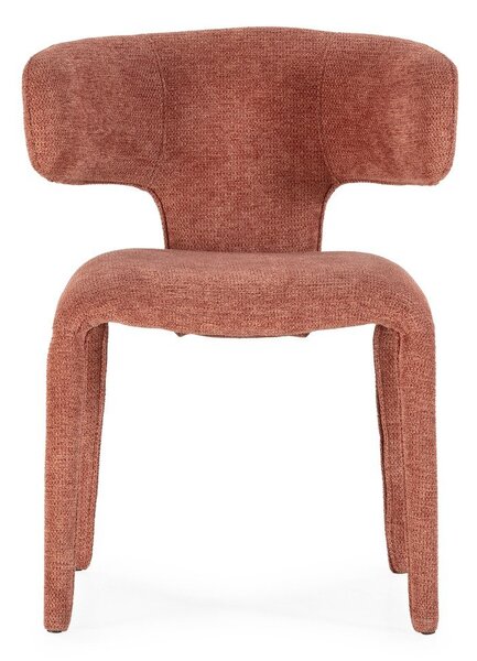 Sedia da pranzo color terracotta imbottito Maca – MOME