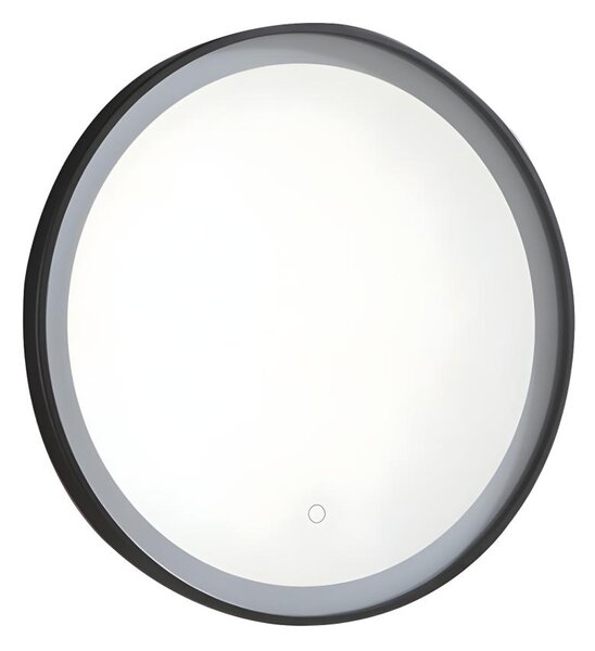 Specchio per bagno luminoso tondo a LED Nero - L60 x H60 cm - NUMEA