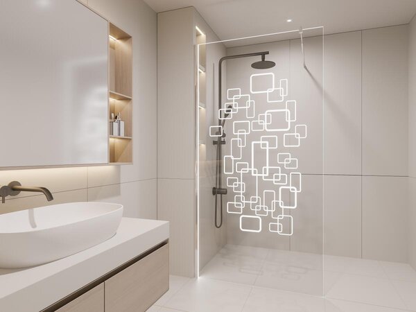 Porta per doccia con LED 120 x 200 cm - BELLA