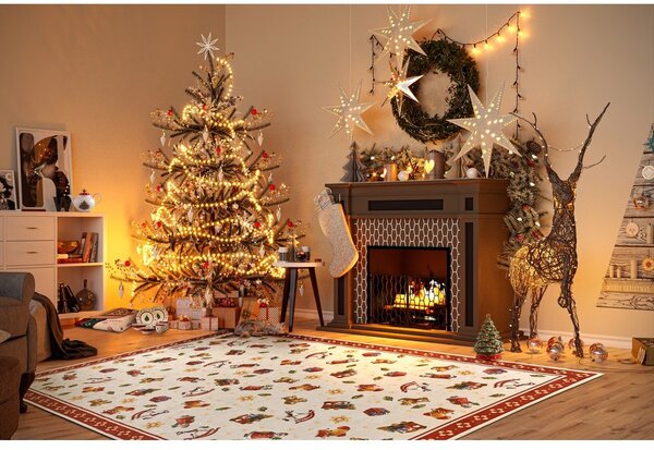 Tappeto rosso con motivo natalizio 160x230 cm Red Christmas - Villeroy&Boch