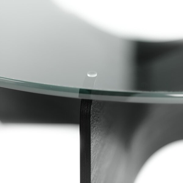 Tavolino rotondo nero con piano in vetro 87x87 cm Madera - Umbra
