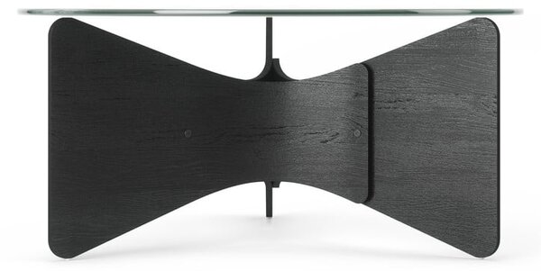 Tavolino rotondo nero con piano in vetro 87x87 cm Madera - Umbra