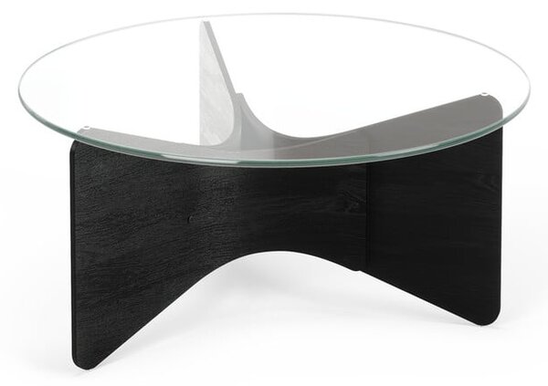 Tavolino rotondo nero con piano in vetro 87x87 cm Madera - Umbra