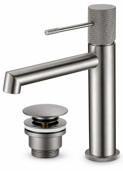 Miscelatore lavabo - Monocomando - Nichel spazzolato - 200 mm altezza, 150 mm lunghezza