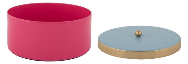 Scatola decorativa rosa in metallo ø 16x6 cm Double Funky – PT LIVING