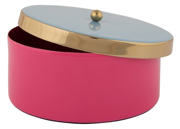 Scatola decorativa rosa in metallo ø 16x6 cm Double Funky – PT LIVING