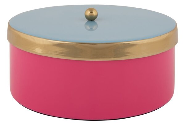 Scatola decorativa rosa in metallo ø 16x6 cm Double Funky – PT LIVING