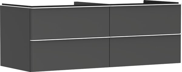 Hansgrohe Xelu Q Meuble sous-lavabo, 1360x550, 4 tiroirs, pour vasques à poser, sans découpe de siphon, 54087700, 54087700
