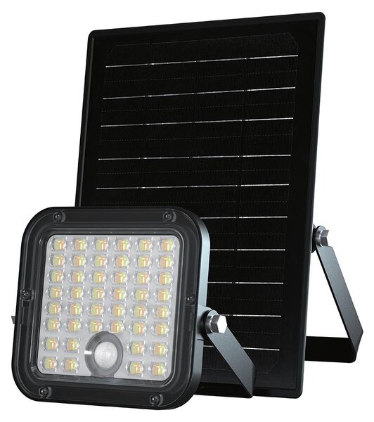 V-TAC Faro LED Solare 30W con Sensore PIR e Telecomando CCT 4000K/6000K IP65 Nero 24277