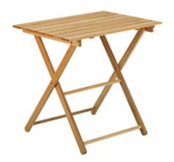 Tavolo Pieghevole Salvaspazio da Giardino 60x80x72 cm Garden in Legno Verniciato Naturale