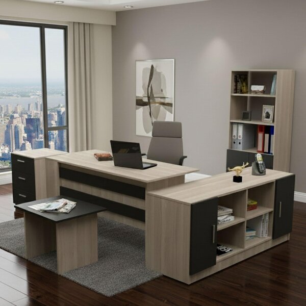 Hilda - set da Ufficio, Marrone Quercia, Modulabile