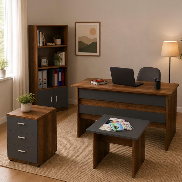 Rebekah - set da Ufficio, Marrone Noce, Modulabile