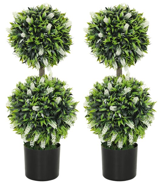 HOMCOM Set da 2 Piante Artificiali, Pianta artificiale resistente ai raggi UV in Vaso da Fiori, 70 cm Pianta da Interno per Soggiorno, Giardino | Aosom Italy