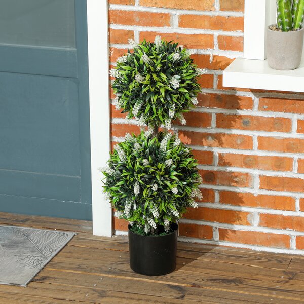 HOMCOM Set da 2 Piante Artificiali, Pianta artificiale resistente ai raggi UV in Vaso da Fiori, 70 cm Pianta da Interno per Soggiorno, Giardino | Aosom Italy