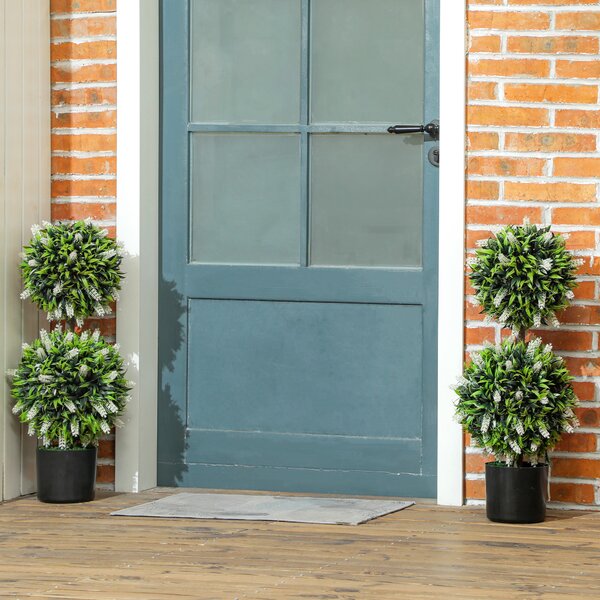 HOMCOM Set da 2 Piante Artificiali, Pianta artificiale resistente ai raggi UV in Vaso da Fiori, 70 cm Pianta da Interno per Soggiorno, Giardino | Aosom Italy