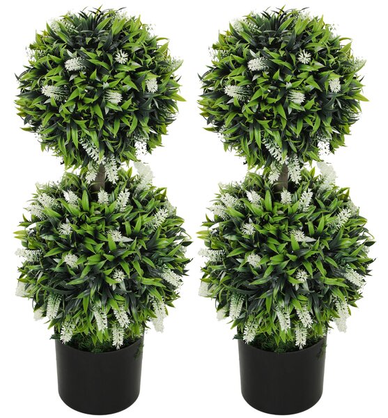 HOMCOM Set da 2 Piante Artificiali, Pianta artificiale resistente ai raggi UV in Vaso da Fiori, 70 cm Pianta da Interno per Soggiorno, Giardino | Aosom Italy